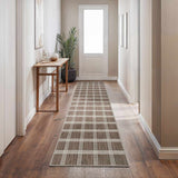 Custom Size Oretha Brown Checkered Runner Rug