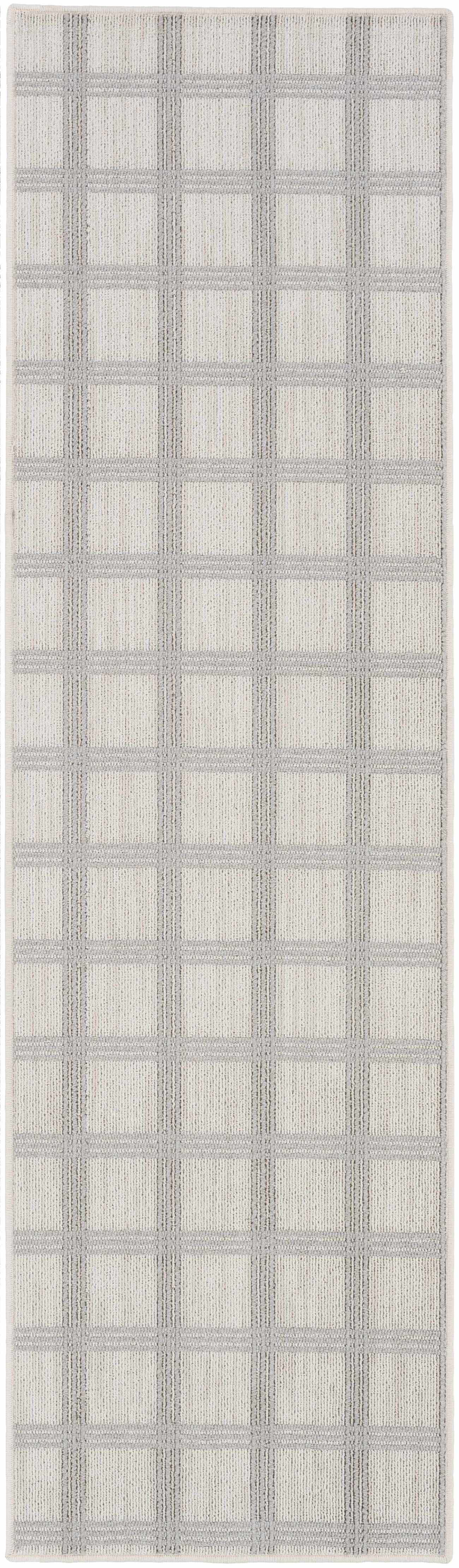 Custom Size Oretha Off White Checkered Runner Rug