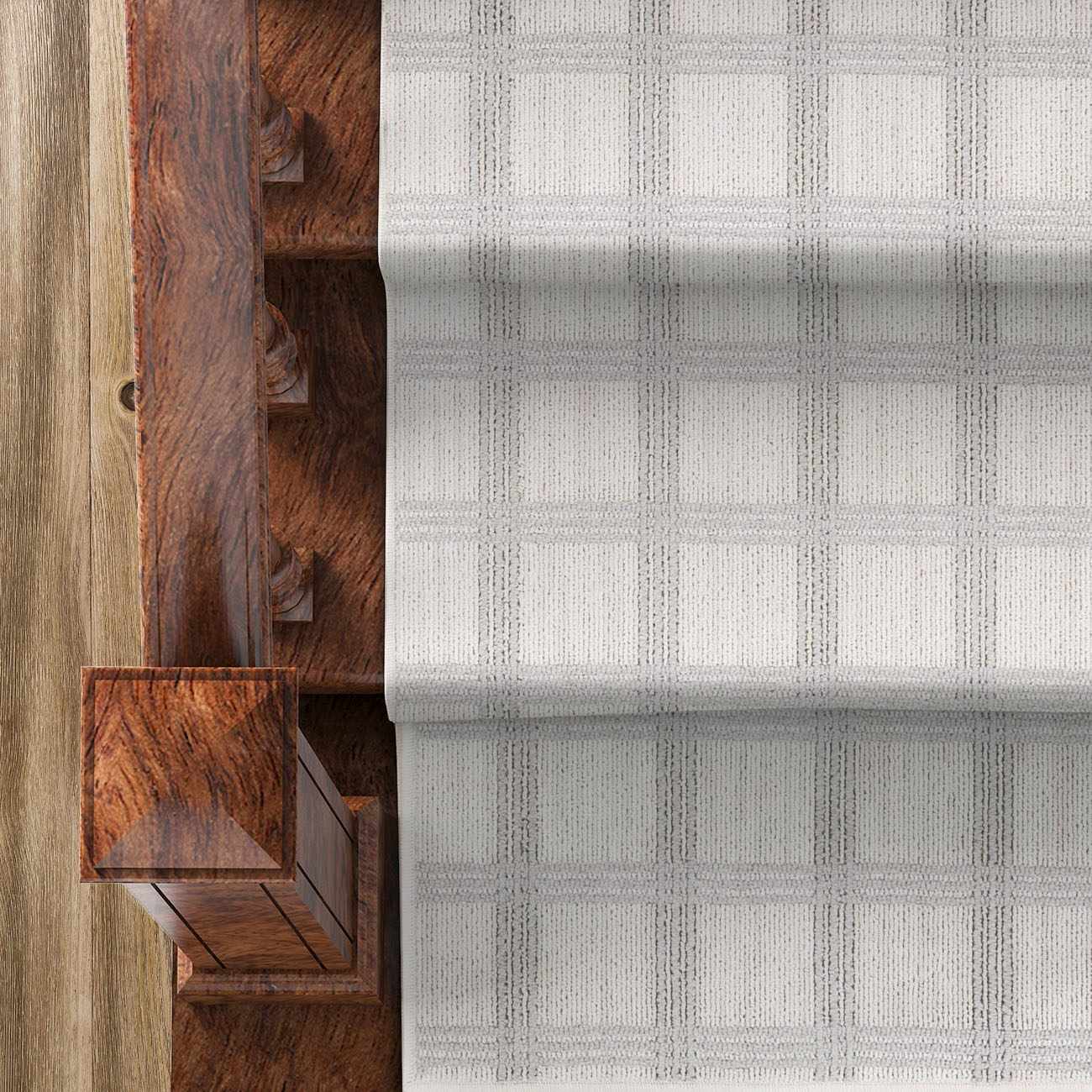 Custom Size Oretha Off White Checkered Runner Rug