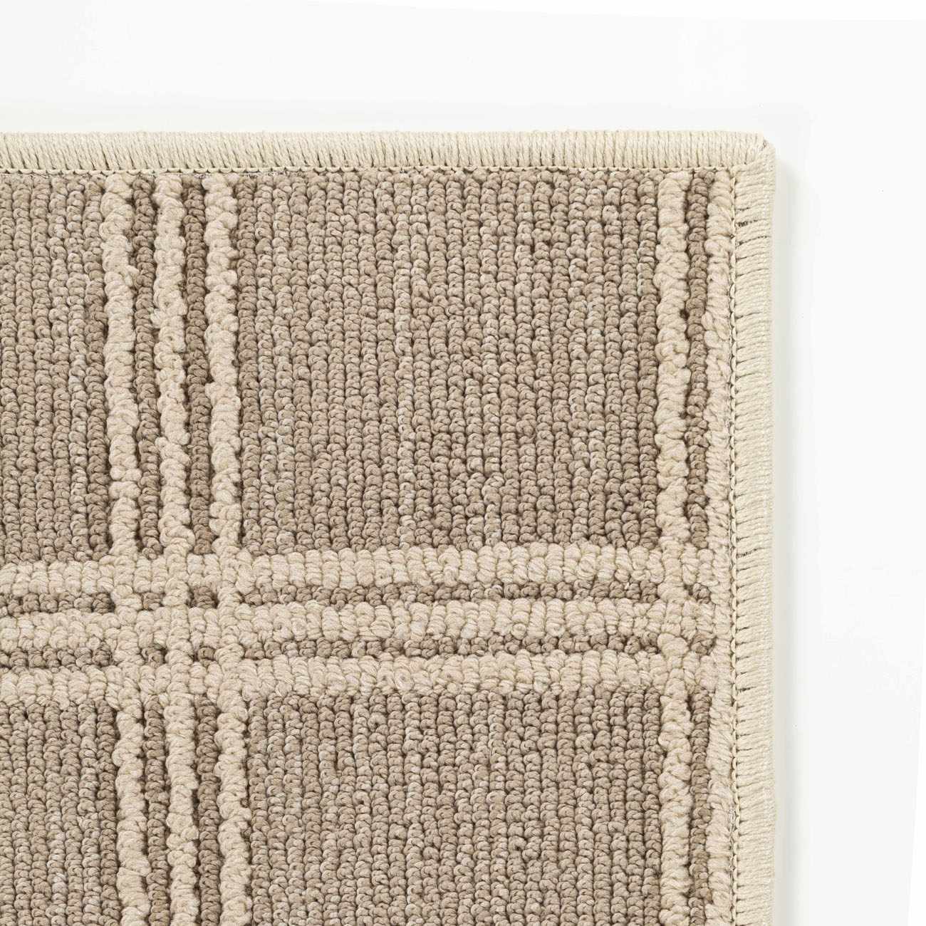 Custom Size Oretha Dark Beige Checkered Runner Rug