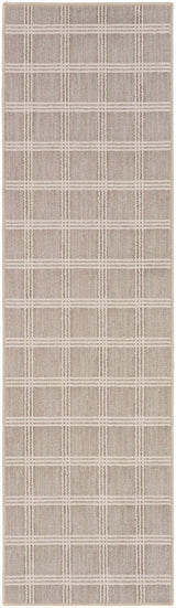 Custom Size Oretha Dark Beige Checkered Runner Rug