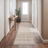 Custom Size Oretha Dark Beige Checkered Runner Rug
