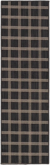 Custom Size Oretha Charcoal Checkered Runner Rug