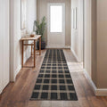 Custom Size Oretha Charcoal Checkered Runner Rug
