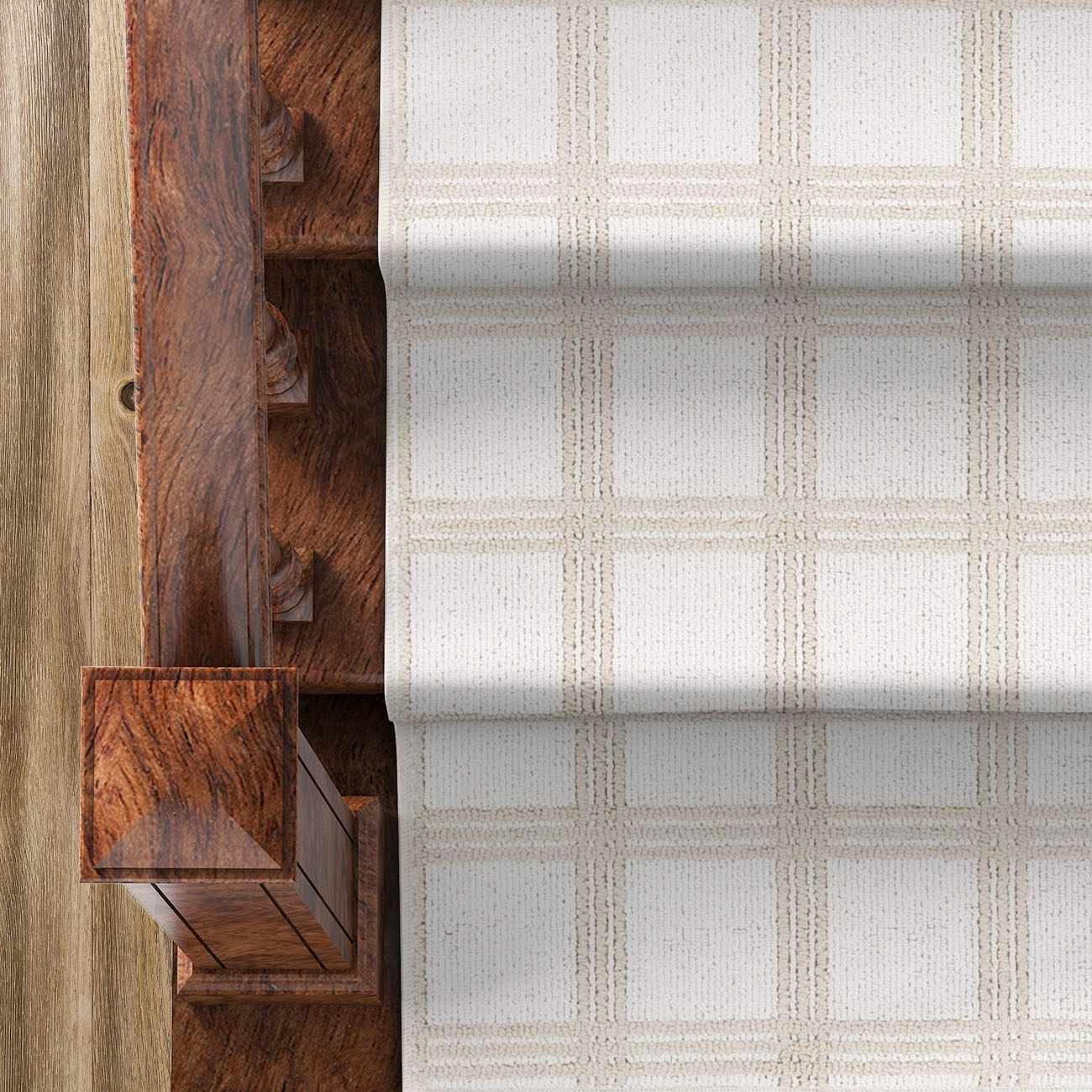 Custom Size Oretha Beige Checkered Runner Rug