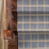 Custom Size Oretha Light Blue Checkered Runner Rug