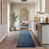Custom Size Pamela Dark Blue Hand Loomed Runner Rug