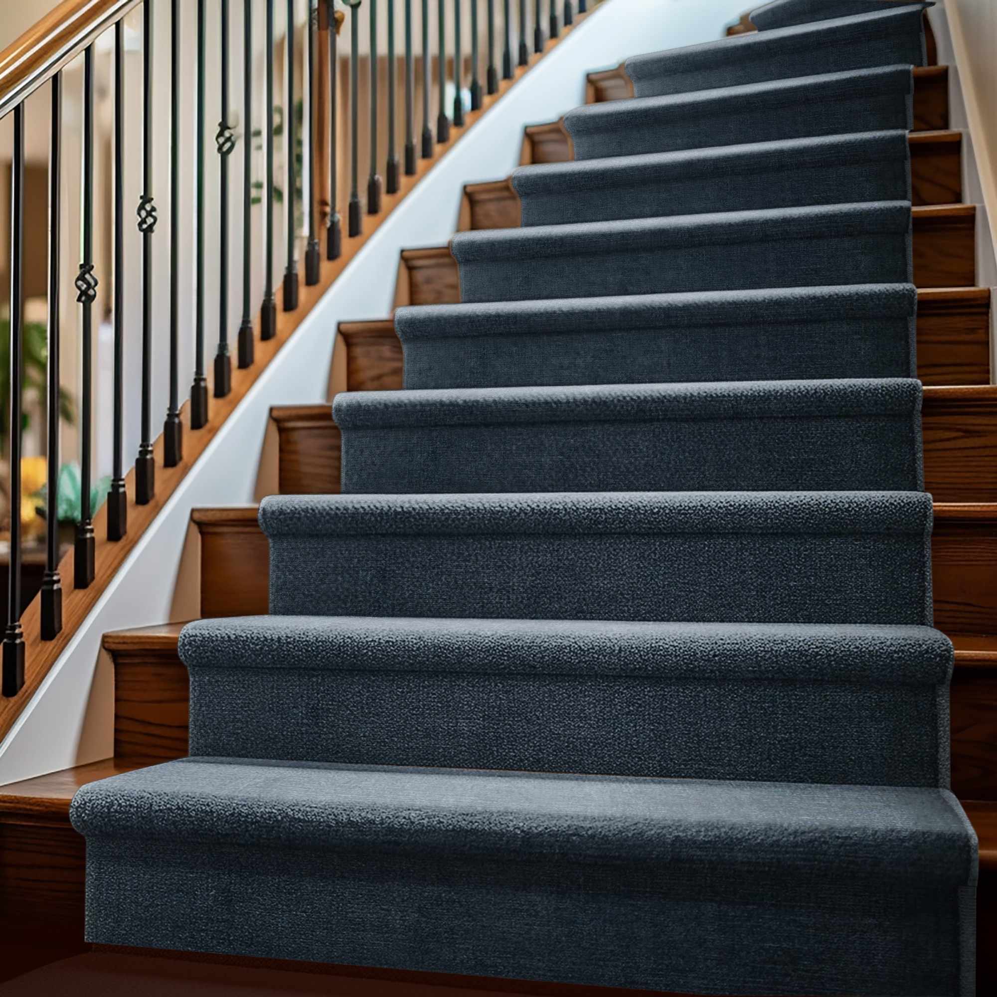 Custom Size Pamela Dark Blue Hand Loomed Runner Rug