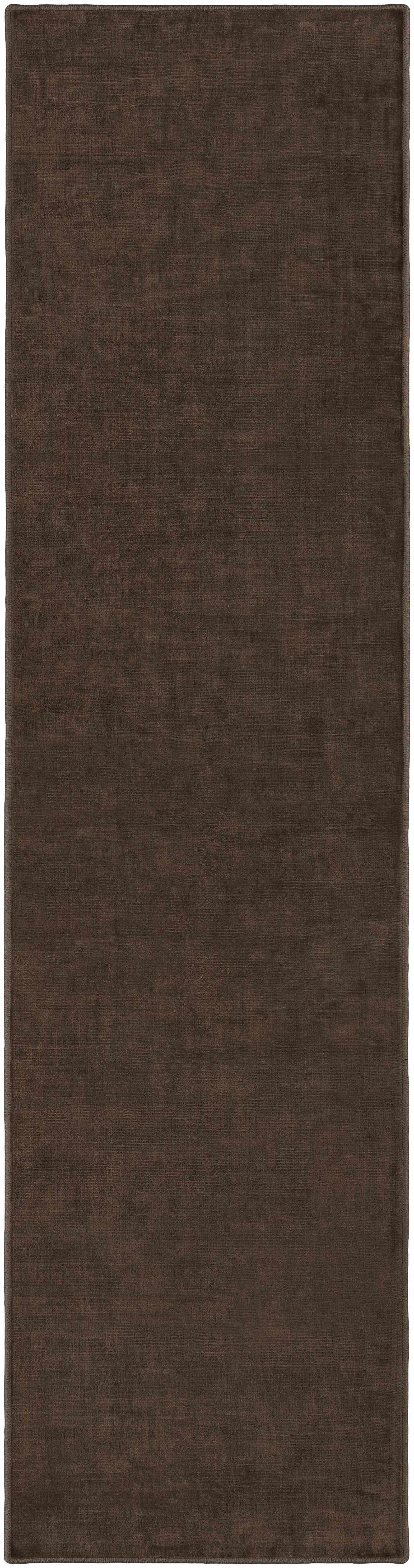 Custom Size Pamela Dark Brown Hand Loomed Runner Rug