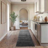 Custom Size Pamela Black Hand Loomed Runner Rug