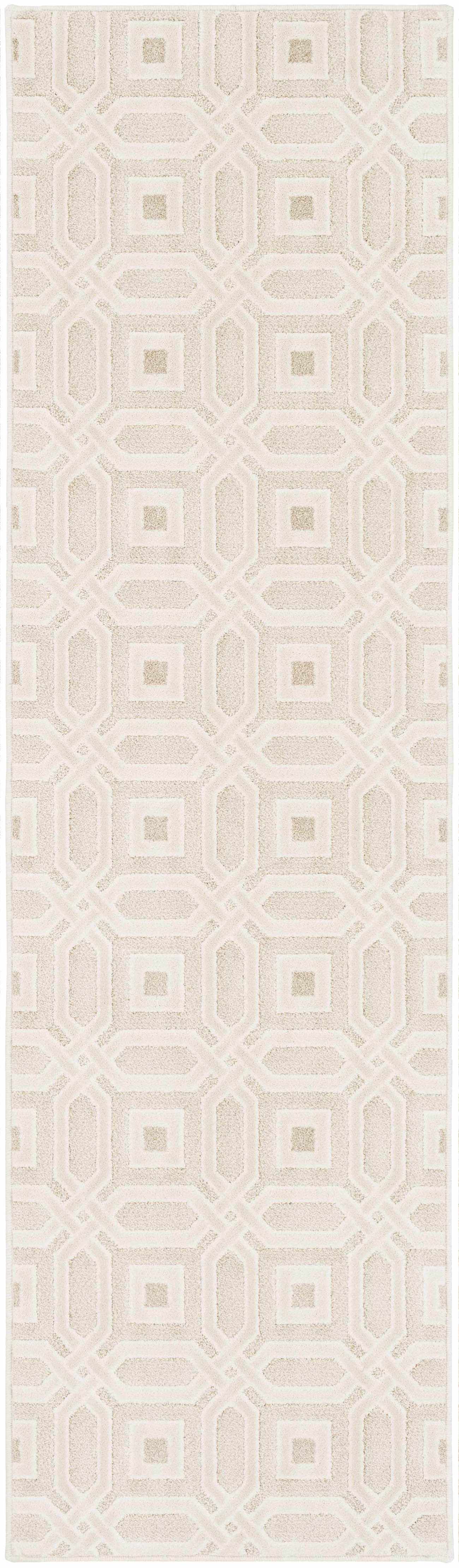 Custom Size Patrick Beige Geometric Runner Rug