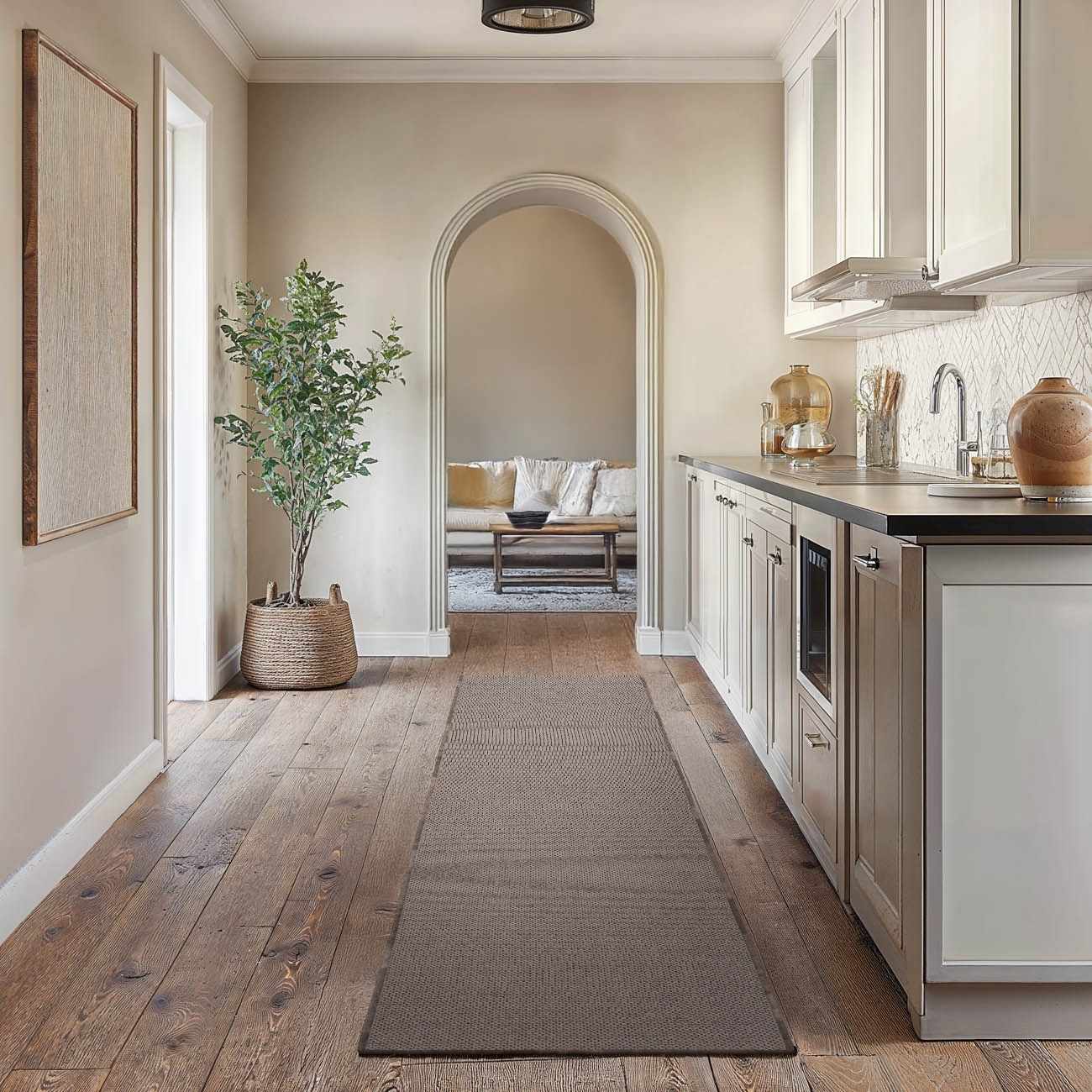 Custom Size Serap Brown Runner Rug