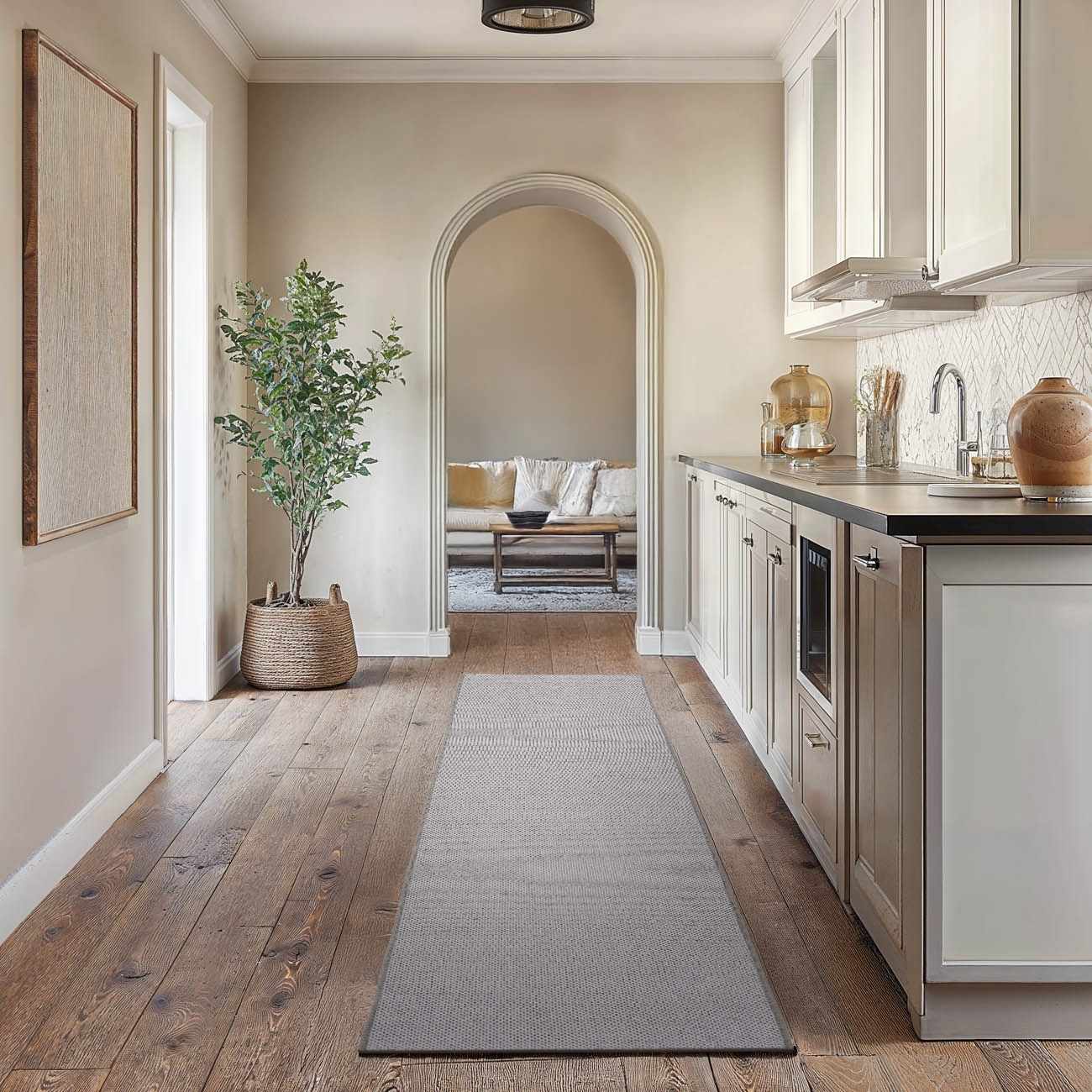 Custom Size Serap Gray Runner Rug