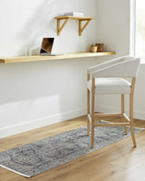 Margaret Medallion Navy Washable 7ft Runner Rug - Livabliss x Becki Owens