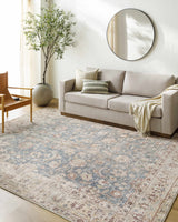 Sample Marlene Damask Beige & Navy Area Rug - Livabliss x Becki Owens