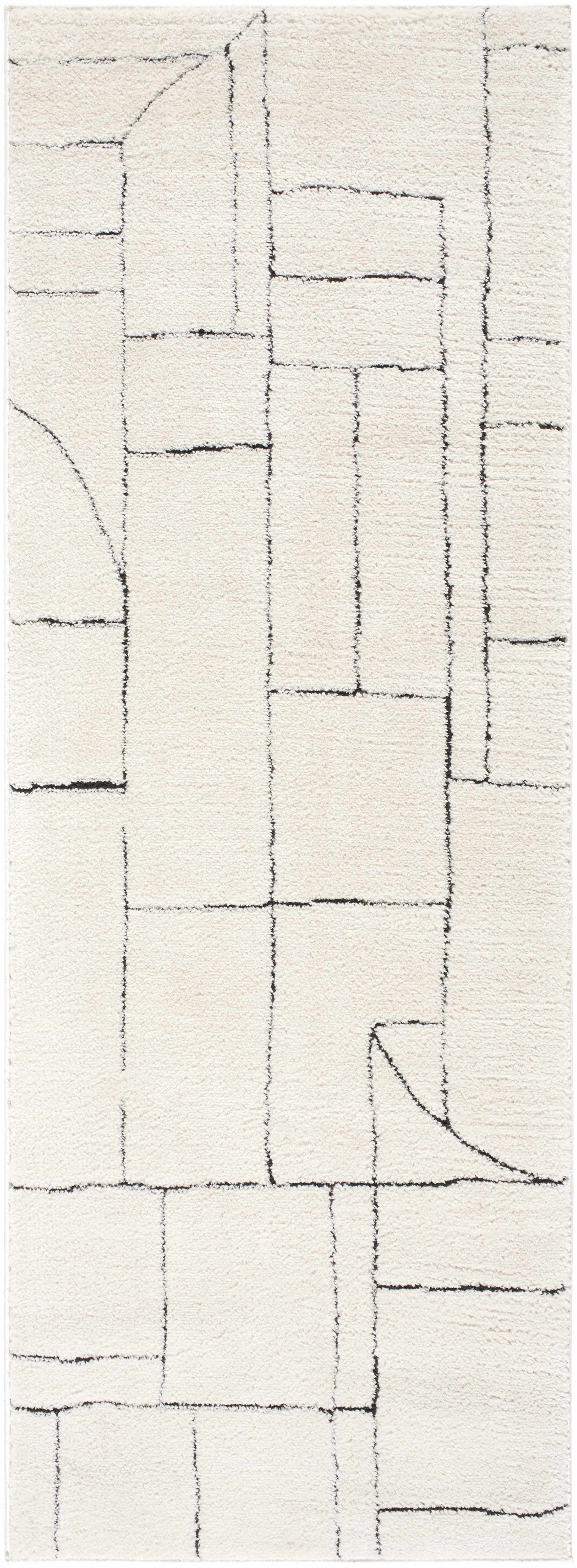 Keats Black & White Runner Rug - Clearance