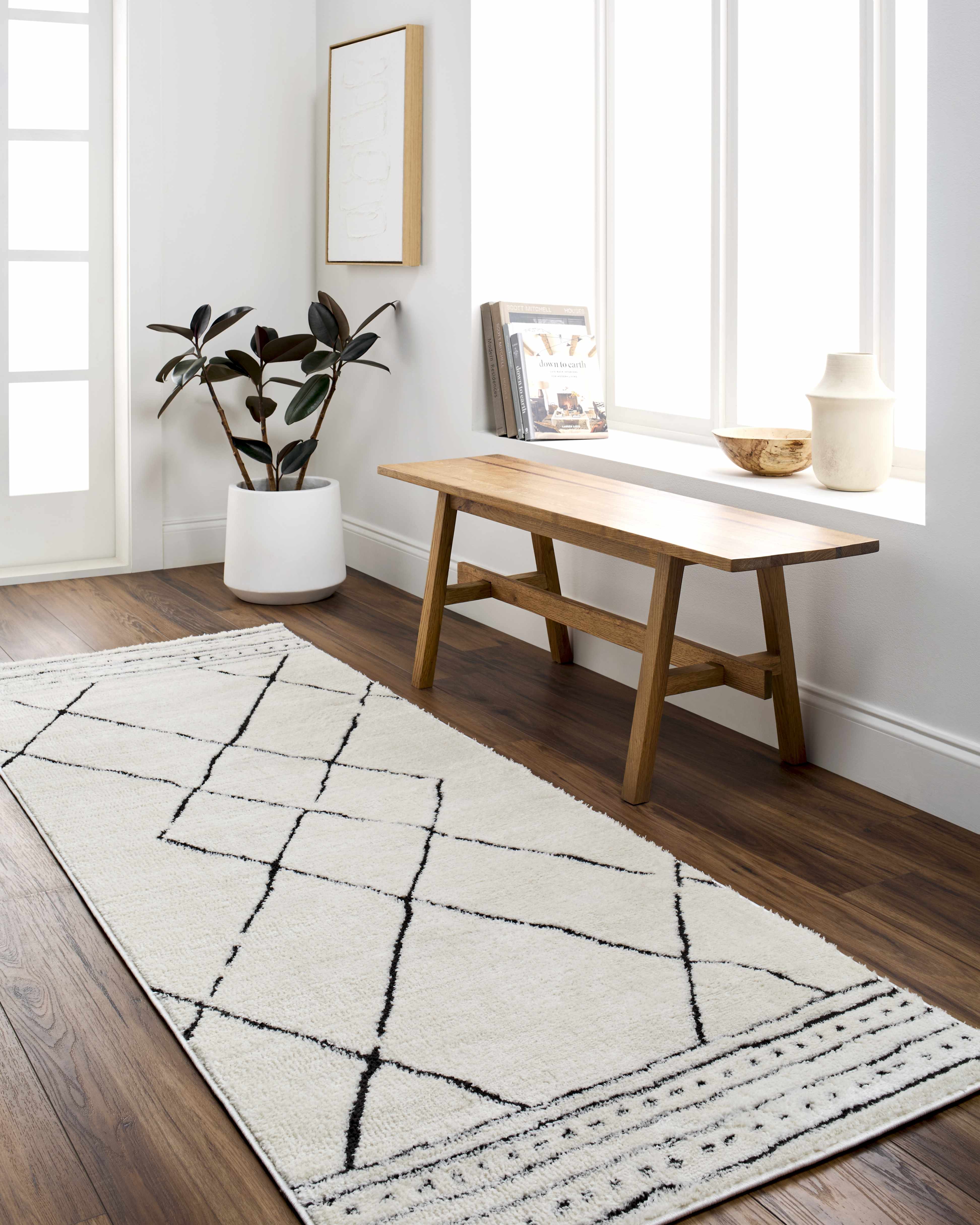 Keone Black & White Runner Rug