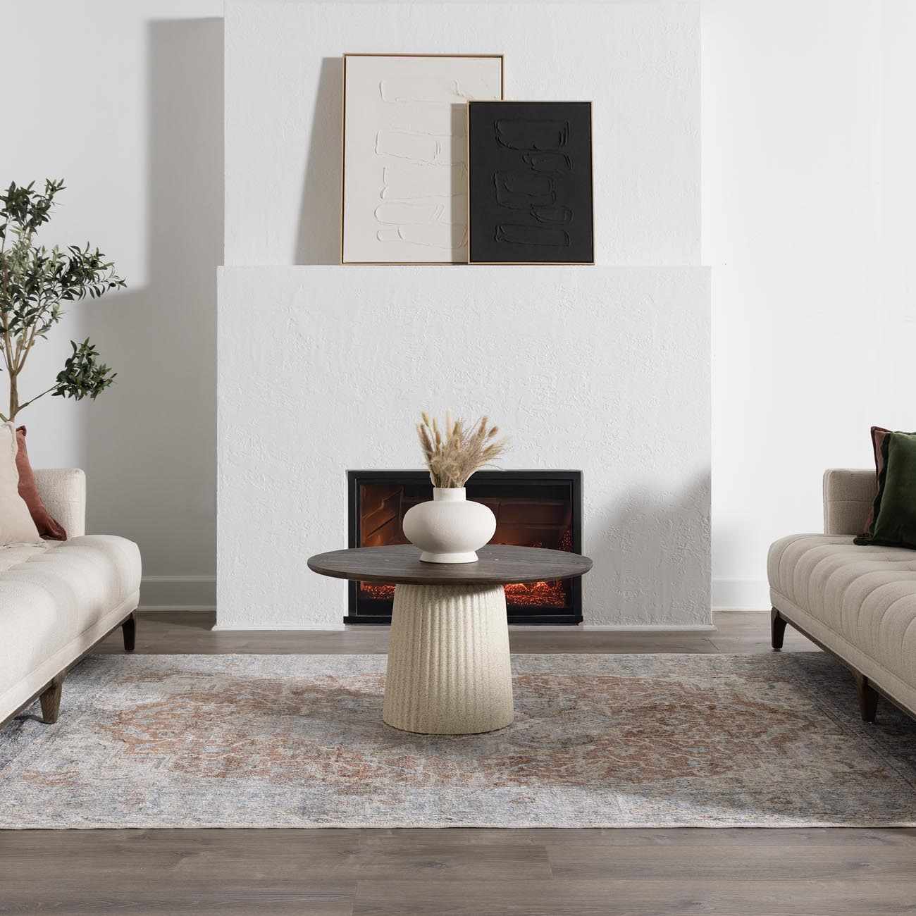 Emke Cream Washable 7ft Runner Rug