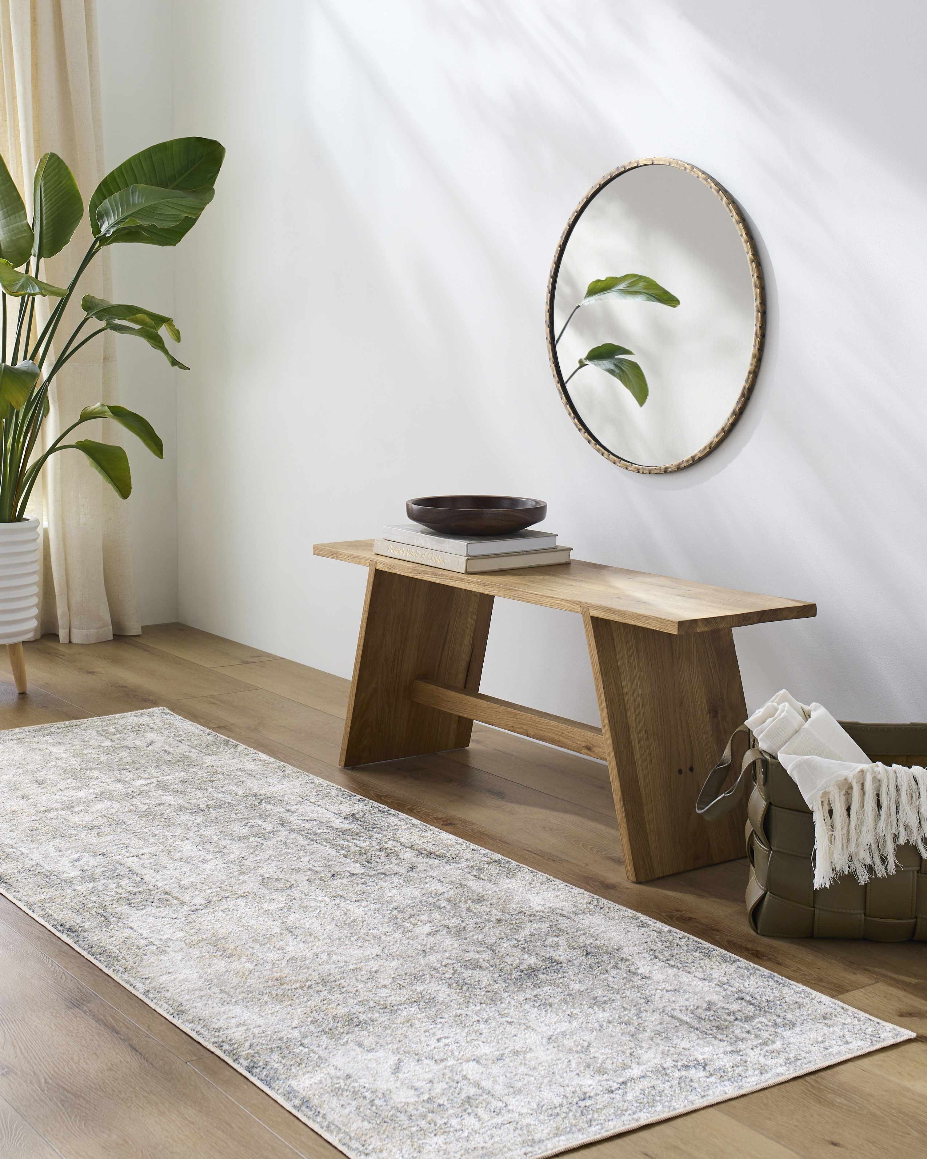 Olive Hera Washable Runner Rug