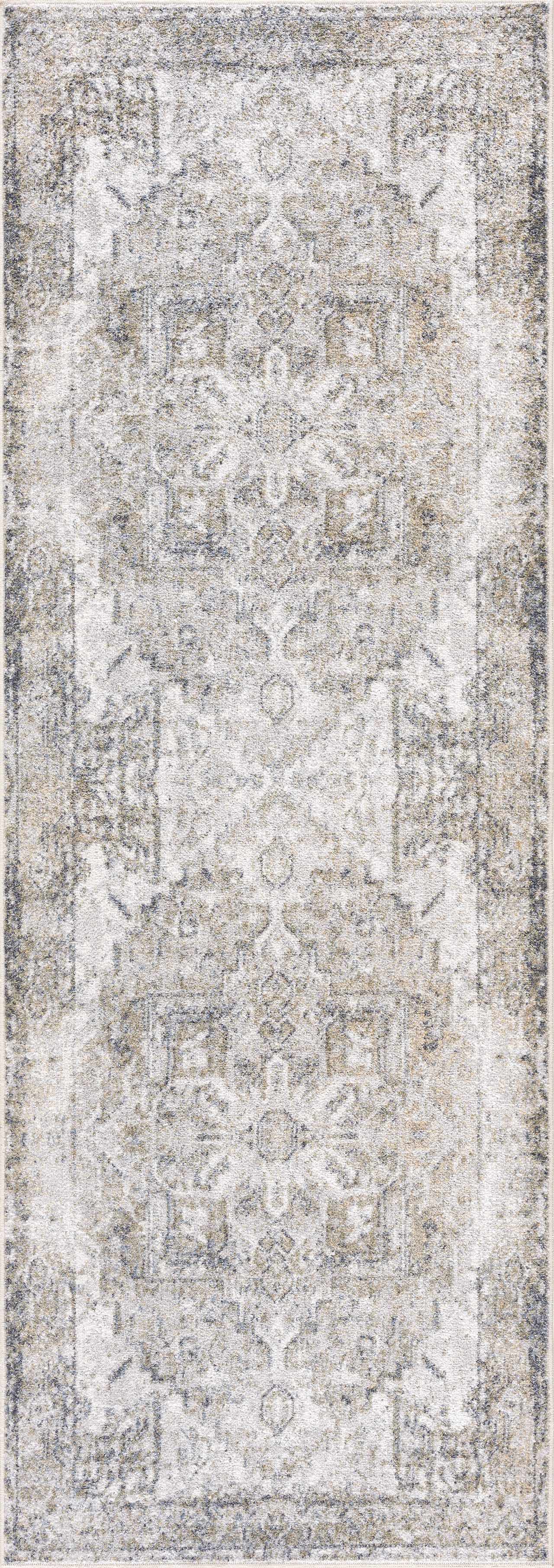 Olive Hera Washable Runner Rug