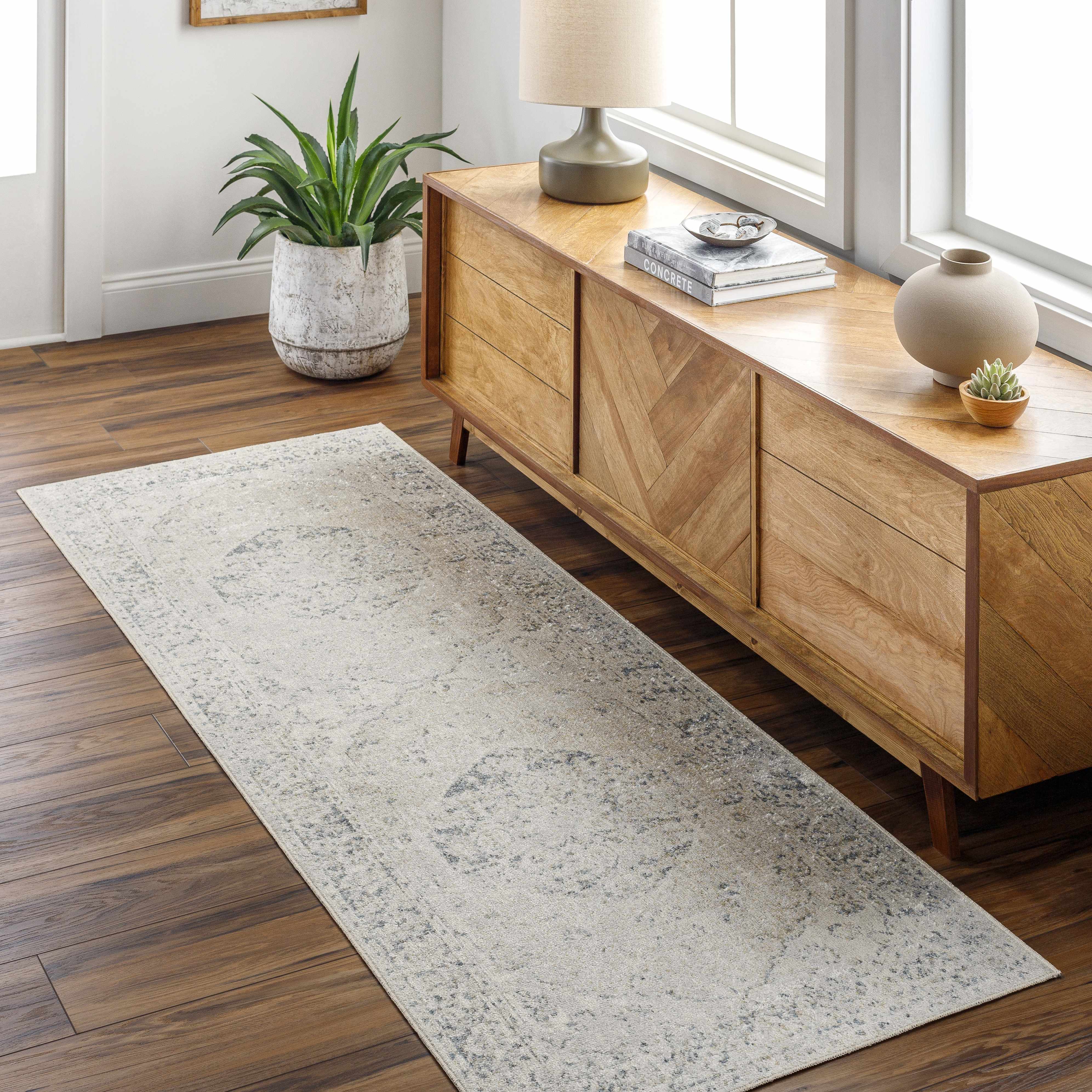 Rudo Cream Washable Runner Rug
