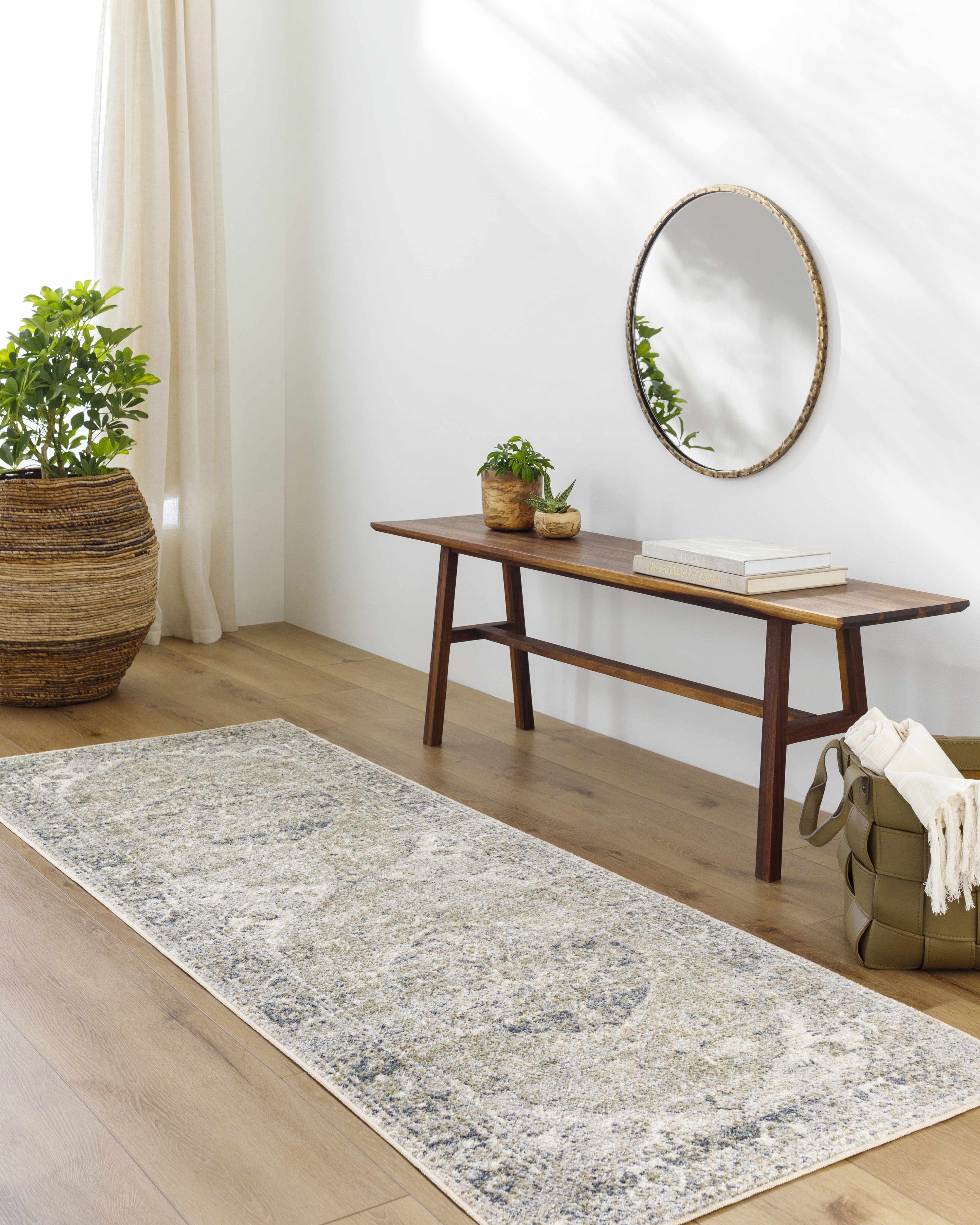 Rudo Blue Washable 7ft Runner Rug – RunnerBo