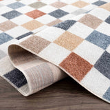 Alie Colorful Checkered Washable Runner Rug