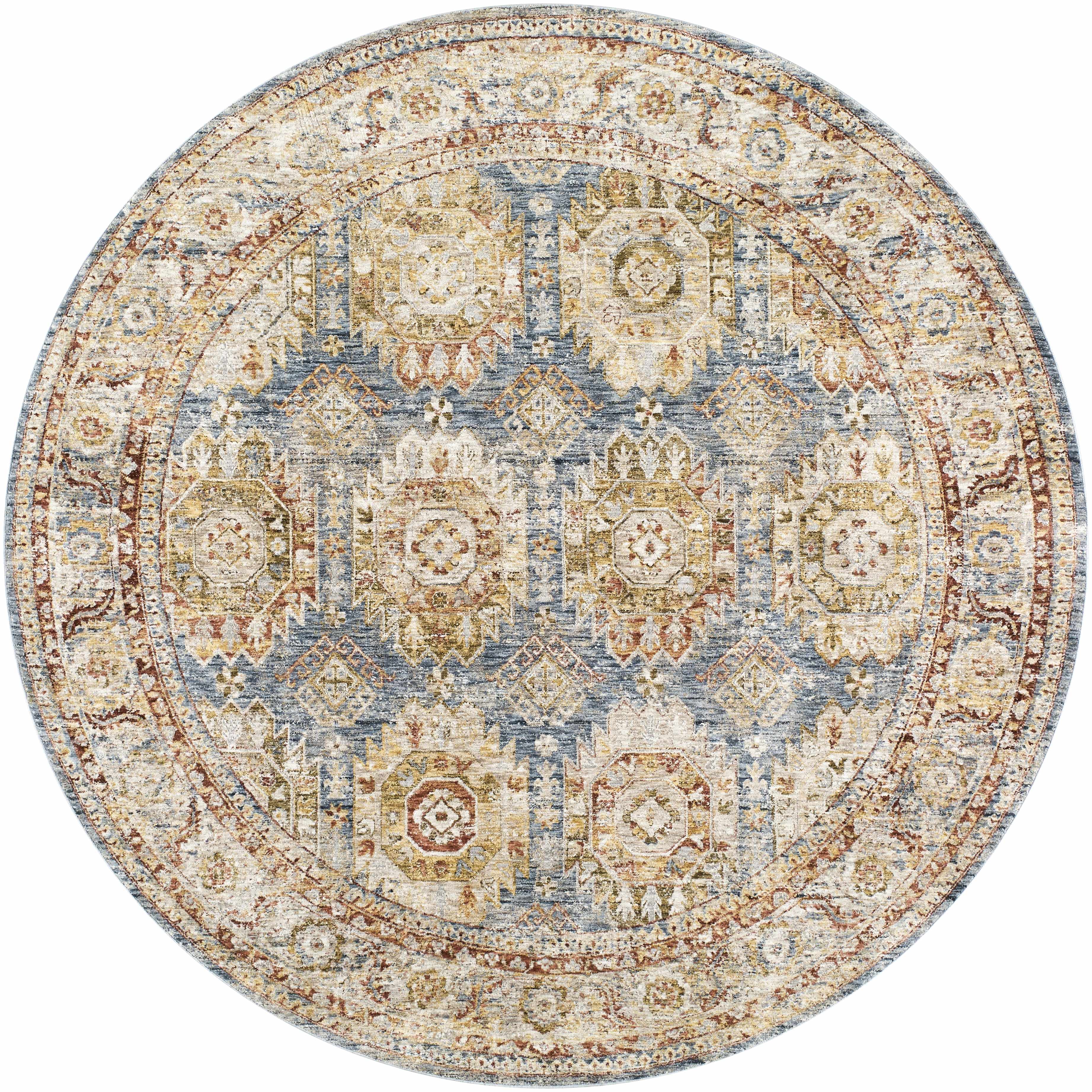 Crescentia Blue & Beige Runner Rug