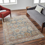 Crescentia Blue & Beige Runner Rug