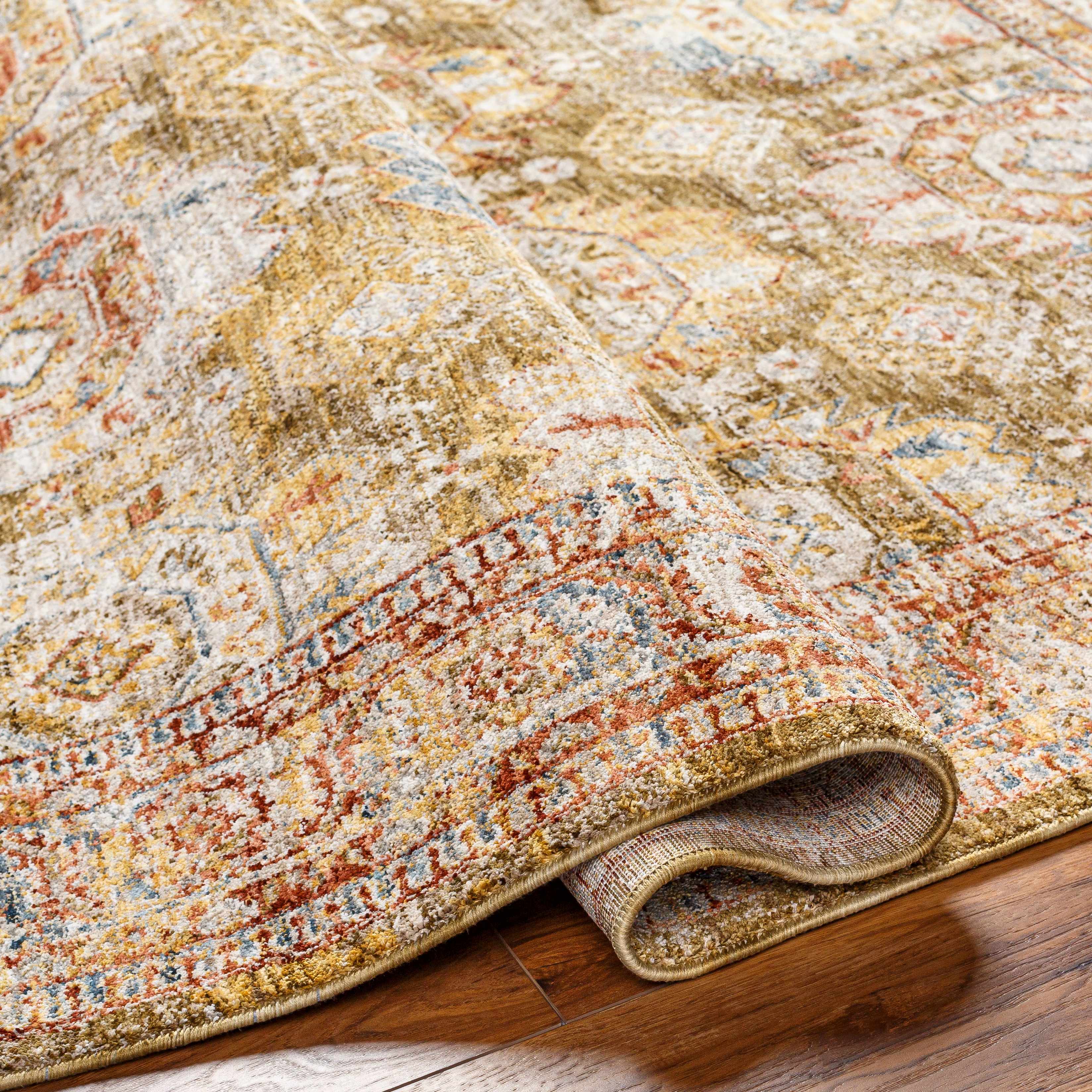 Crescentia Green Runner Rug