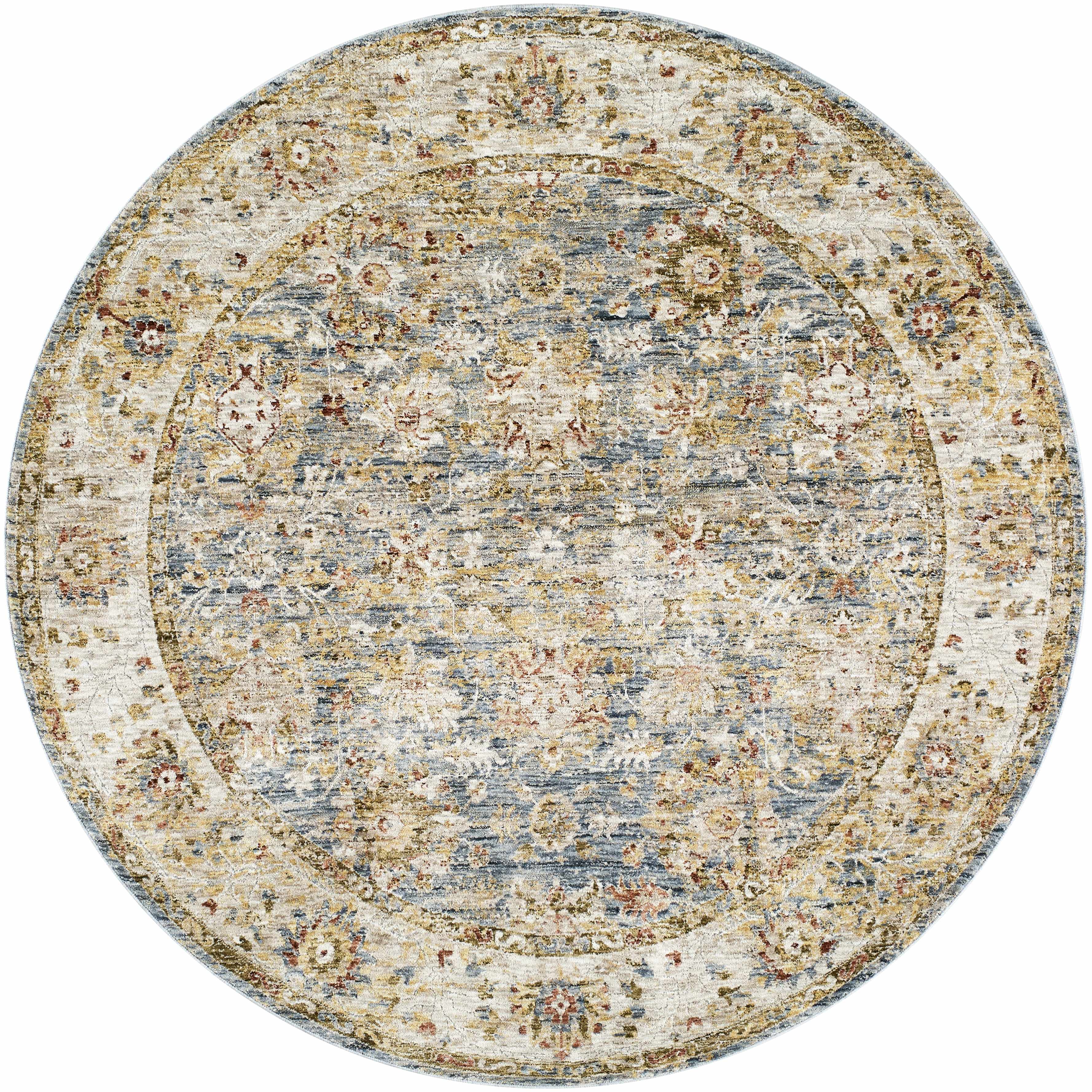 Duong Beige & Blue Runner Rug
