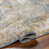 Duong Beige & Blue Runner Rug
