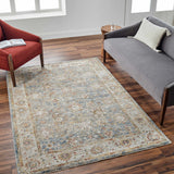 Duong Beige & Blue Runner Rug