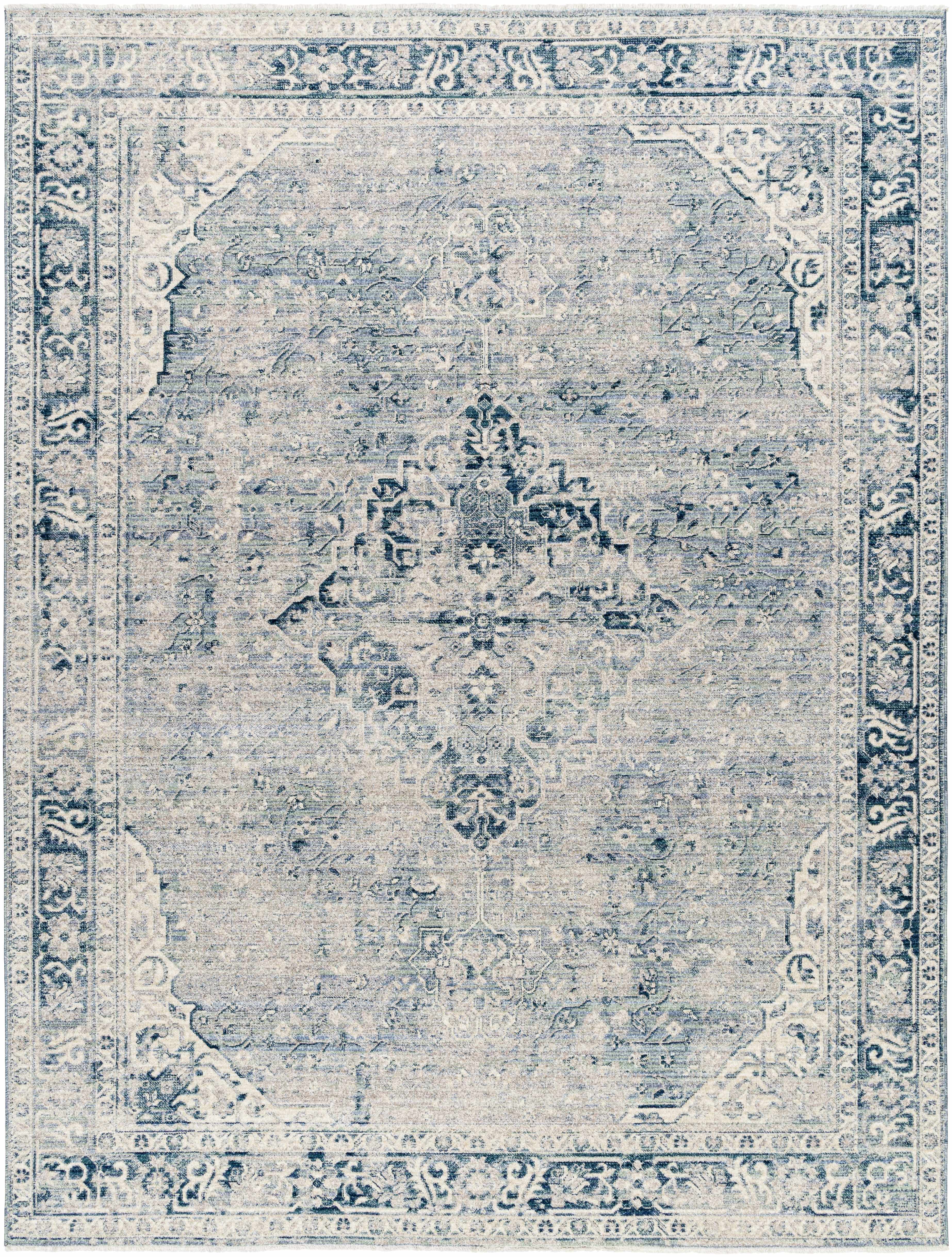 Jemma Blue Medallion Runner Rug