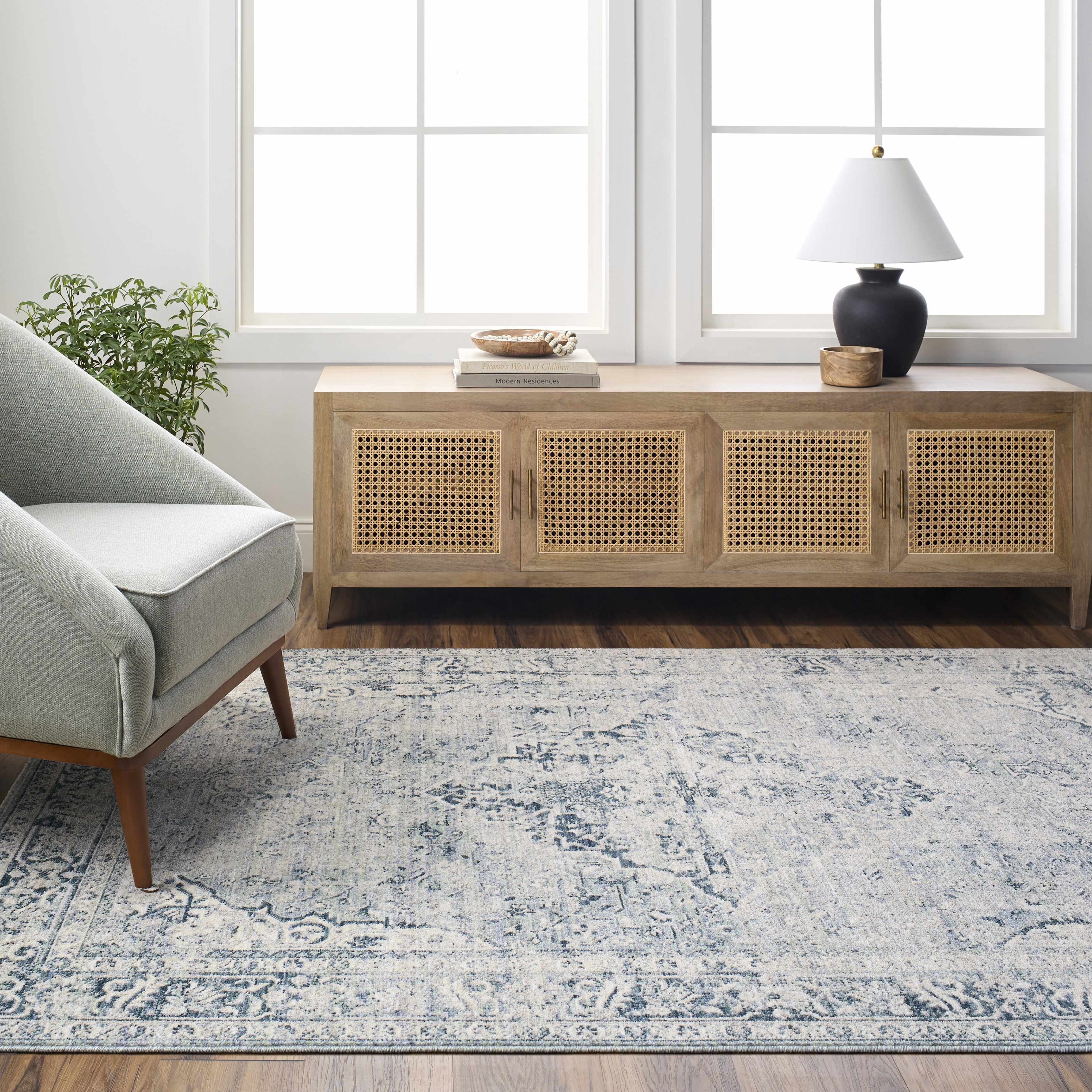 Jemma Blue Medallion Runner Rug