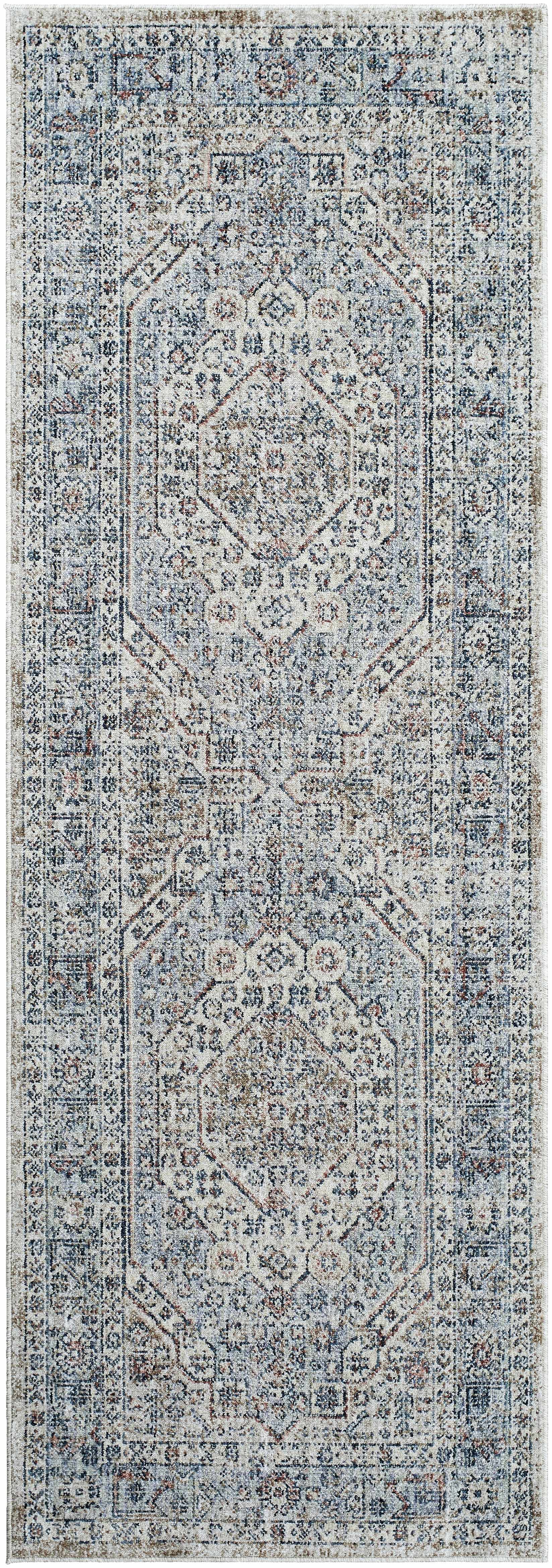 Kalei Beige & Blue Runner Rug