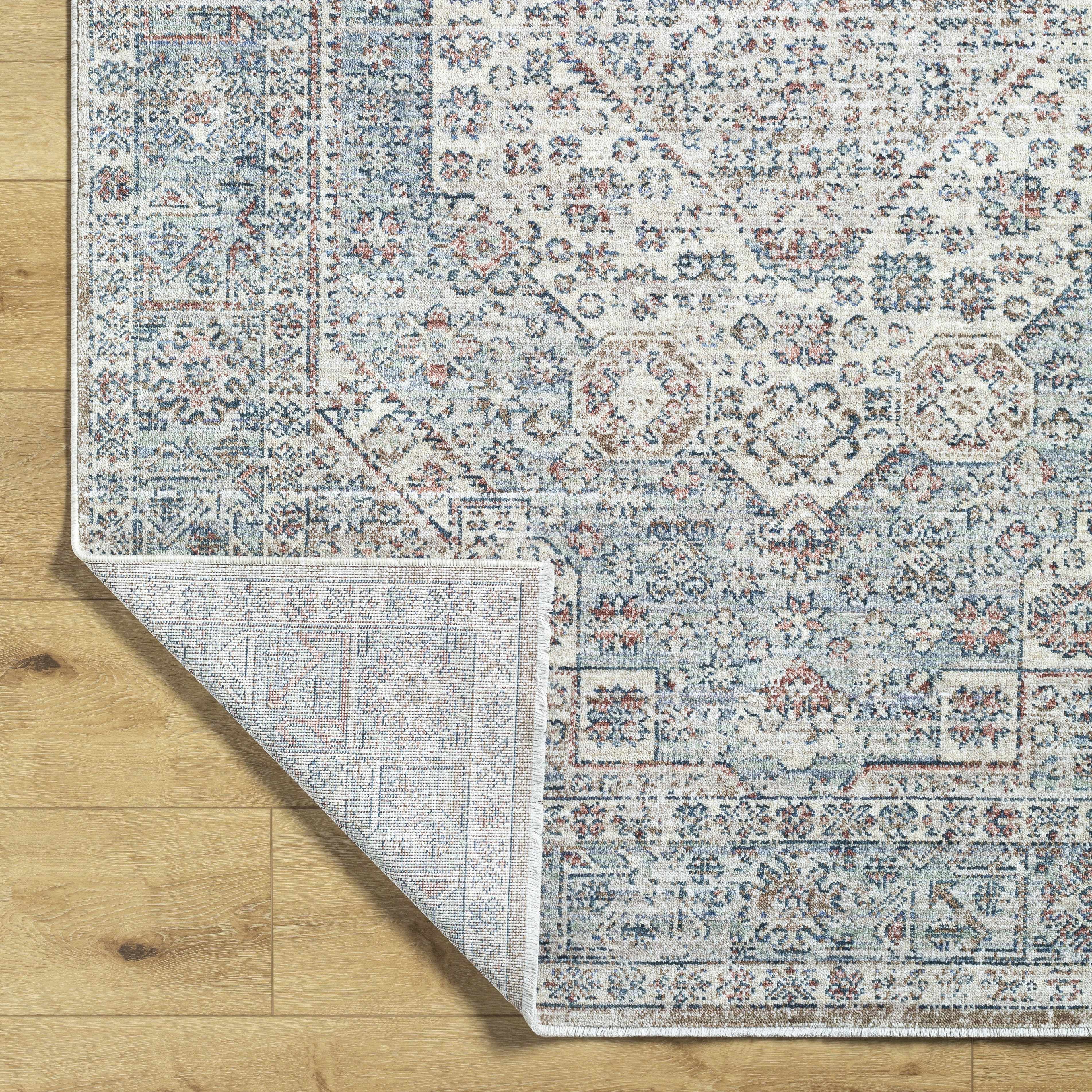 Kalei Beige & Blue Runner Rug
