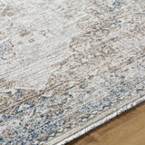 Kosta Beige & Blue Medallion Runner Rug