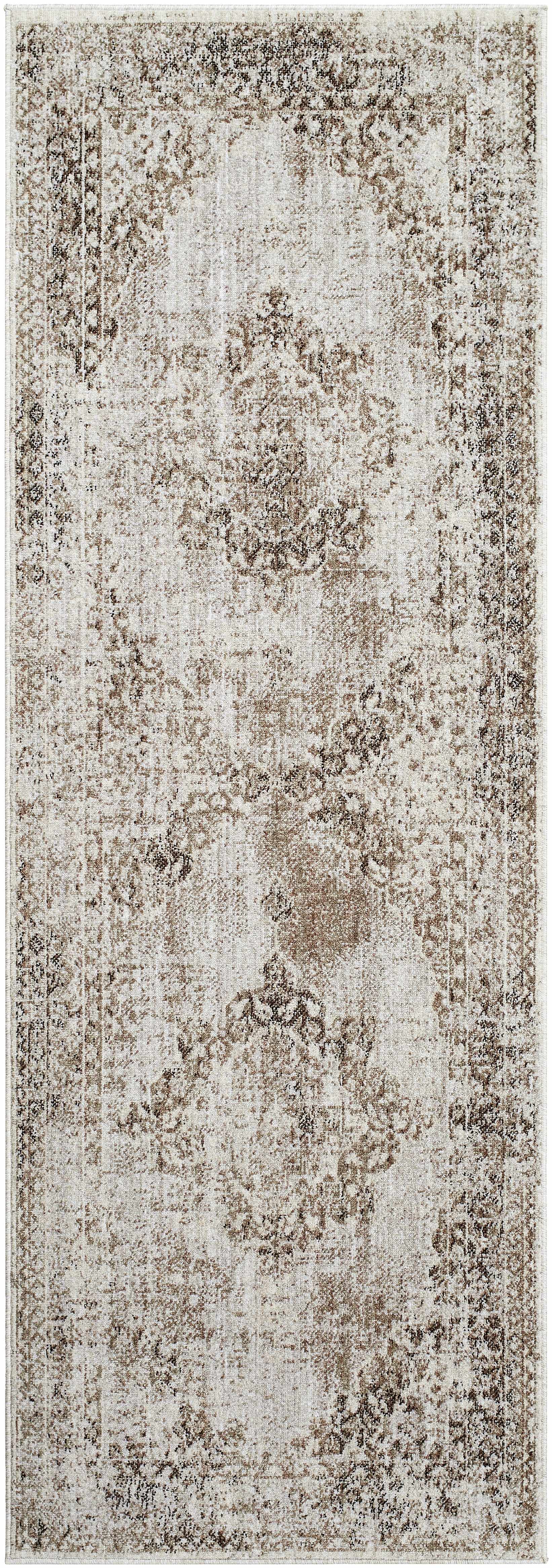 Kosta Beige Medallion Runner Rug