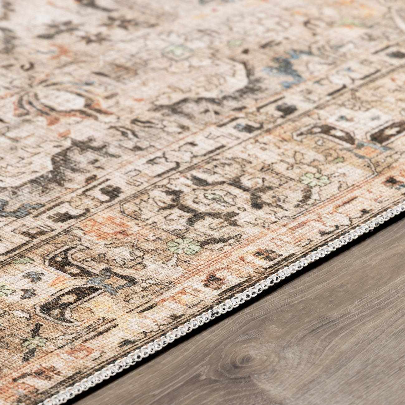 Brown Standon Vintage Washable Runner Rug