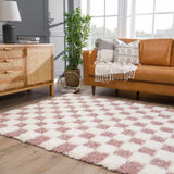 Atira Pink Checkered Runner Rug