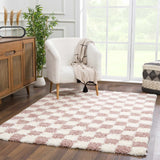 Atira Pink Checkered Runner Rug