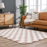 Atira Pink Checkered Runner Rug