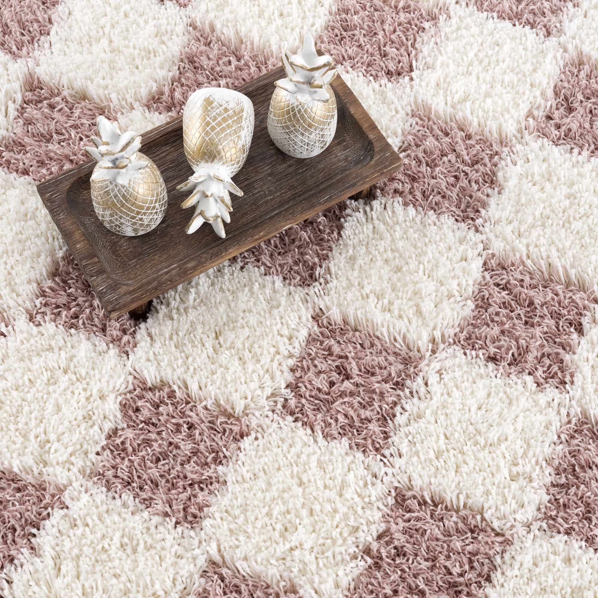 Atira Pink Checkered Runner Rug