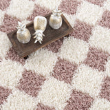 Atira Pink Checkered Runner Rug