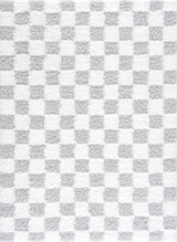 Atira Gray Checkered Runner Rug