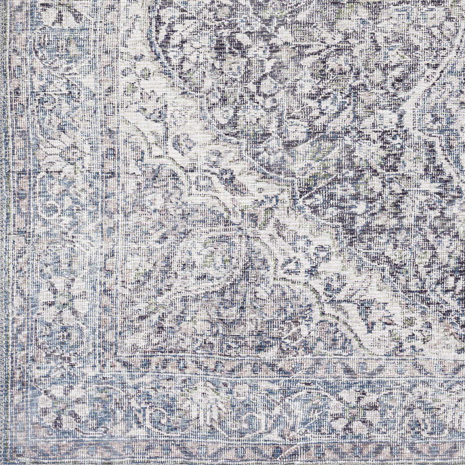Sample Blue Tavas Medallion Washable Area Rug - Clearance