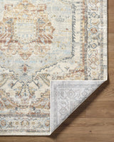 Vaeda Blue & Beige Medallion Runner Rug