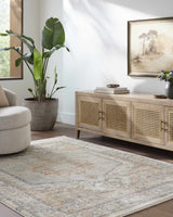 Vaeda Blue & Beige Medallion Runner Rug