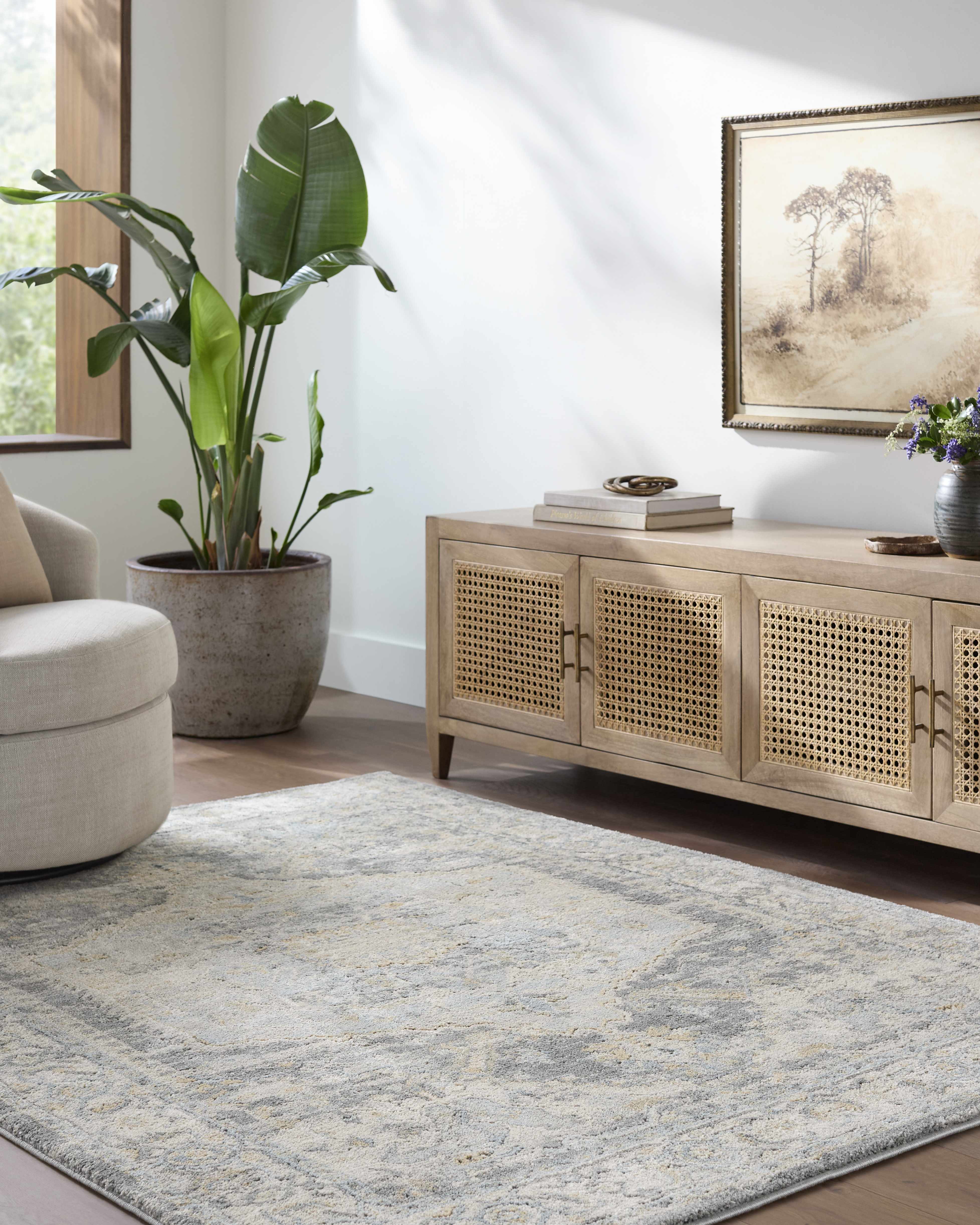 Vaeda Blue Medallion Runner Rug